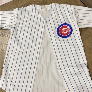 Retro Chicago Cubs Pin Stripe Majestic Jersey
